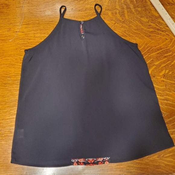 Floral Embroidered Black Women's Tank Top Size Small - Picture 4 of 7